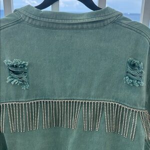 POL Women's Turquoise/Olive Jean Jacket